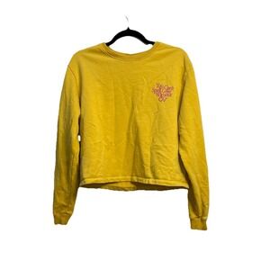 Outdoor Voices Love Without OV | Yellow Crop Sweatshirt | Womens Sz M Athleisure